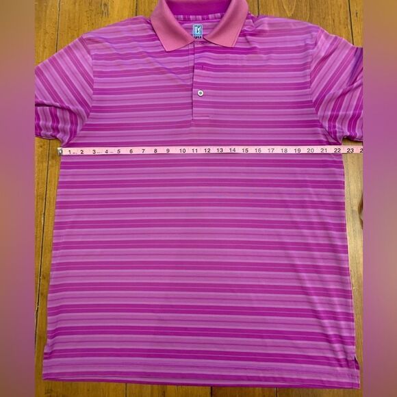 PGA Tour Airflux Purple Striped Golf Polo L - Picture 4 of 6